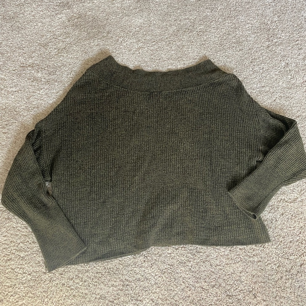 Free People Off the Shoulder Sweater Olive Green Size extra small